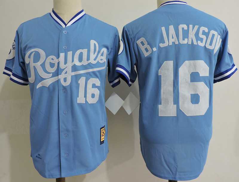 Kansas City Royals #16 Bo Jackson Blue Mitchell And Ness Throwback Stitched Jersey,We sell and wholesale Kansas City Royals #16 Bo Jackson Blue Mitchell And Ness Throwback Stitched Jersey on line form chian!